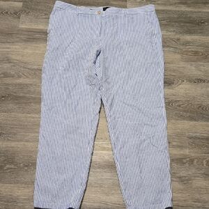 Talbots Blue And White Seersucker Relaxed Chinos Sz 16